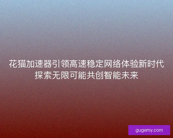 花猫加速器引领高速稳定网络体验新时代探索无限可能共创智能未来